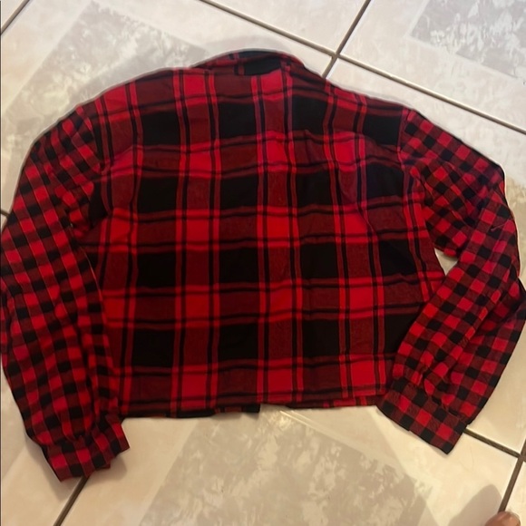 Red and Black Plaid Kids Shirt - Picture 3 of 3